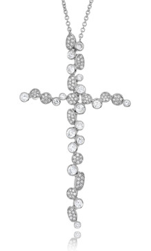Crystal Floral Cross Pendant Necklace 4 | Necklaces