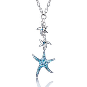 Dangling Crystal Starfish Necklace 450210