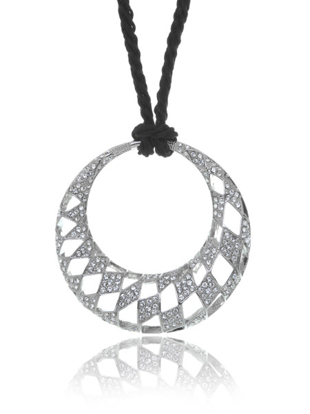 Crystal Hollow Circle Pendant Necklace 4 | Necklaces