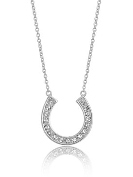 Crystal Horseshoe Pendant Necklace  | Necklaces