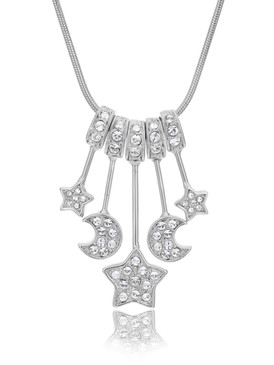 Twinkle Crsytal Moons & Stars Necklace 44625