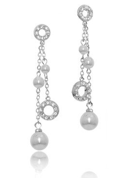 Jillian's Crystal & Pearl Lariat Earrings 4 | Earrings