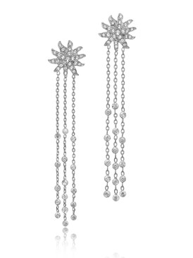 Sandy's Crystal Floral Lariat Earrings  | Earrings
