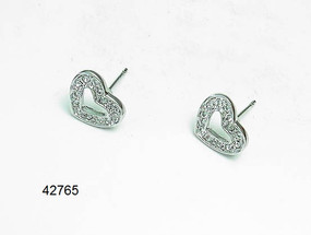 Crystal Heart Stud Earrings  | Earrings