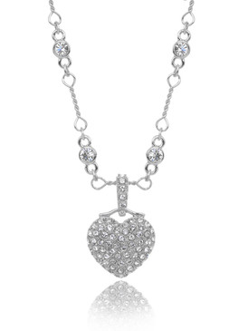 Pave Heart Crystal Necklace  | Necklaces