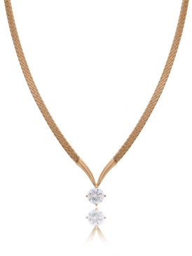 Tara's CZ Drop Snake Chain Necklace 44360