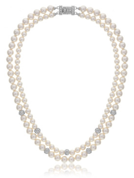 Sarah Double-Strand Pearl Necklace  | Necklaces