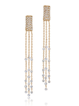 Crystal Tube Lariat Earrings 32380