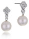 KJ's Flower Pearl Drop Crystal Earrings  | Earrings