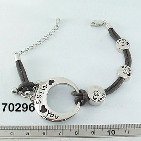 Miss You Black Cord Bracelet  | Bracelets