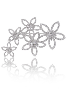Blooming Crystal Flower Brooch  | Brooches