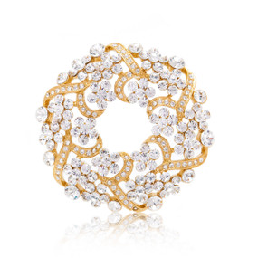 Exquisite Evening Wreath Crystal Pin 82709