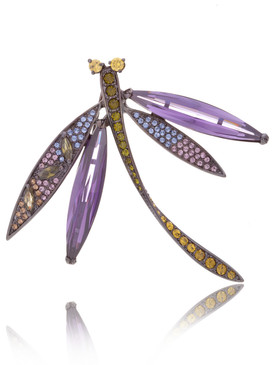 Multi-Color Crystal Dragonfly Brooch  | Brooches