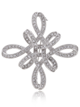 Floral Lucky Knot Crystal Brooch  | Brooches