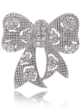 Queenie's Crystal Bow Brooch  | Brooches