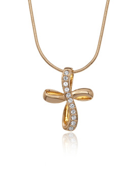 Jenny's Crystal Ribbon Cross Pendant  | Pendants