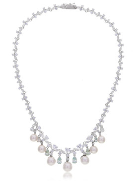 Tulip CZ Pearl Drop Necklace 4 | Necklaces