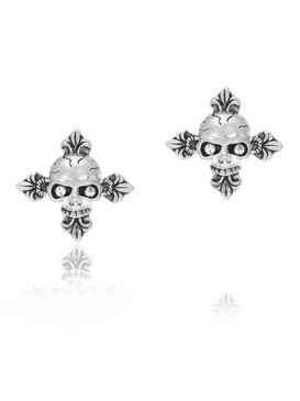 CZ Skull Design Cross Earrings  | Earrings