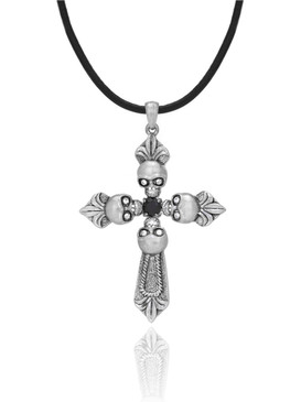 CZ Skull Design Cross Pendant  | Pendants