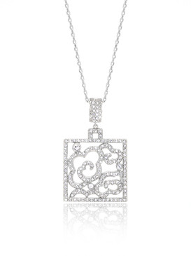 Floral Design Square Crystal Pendant  | Pendants