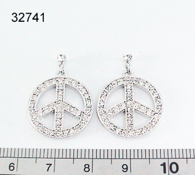 Peace Sign Crystal Earrings, Wholesale Fine Fashion Jewelry & Special Occasion Accessories | Shop JGI Jewelry
