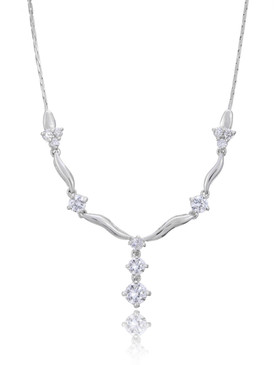 Floral CZ Necklace, Cubic Zirconia Bridal Jewelry & Wholesale Wedding Accessories | Shop JGI Jewelry