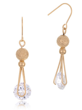 Cubic Zirconia Drop Earrings, Gold-Plated Fashion Jewelry & Wholesale Bridal Accessories  | Shop JGI Jewelry