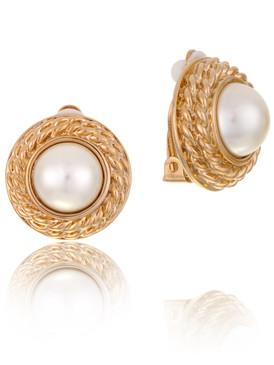 Gold Plated Braided Style Bridal Earrings & Clip-On Pearl Wedding Earrings | Shop Wholesale, with JGI Jewelry