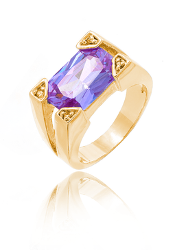 Fancy Amethyst CZ Ring