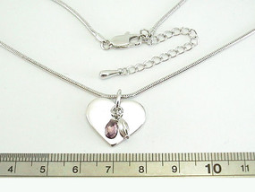Heart Pendant Necklace with CZ Drop Rhodium |JGI Jewelry