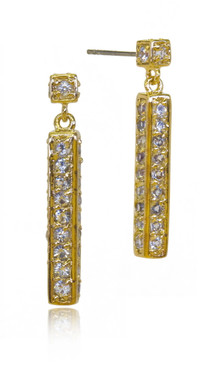 Pave Column Drop Earring 42311