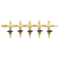 5 Product Beer Gas Manifold with Safety - Modular Brass - DTM1405S