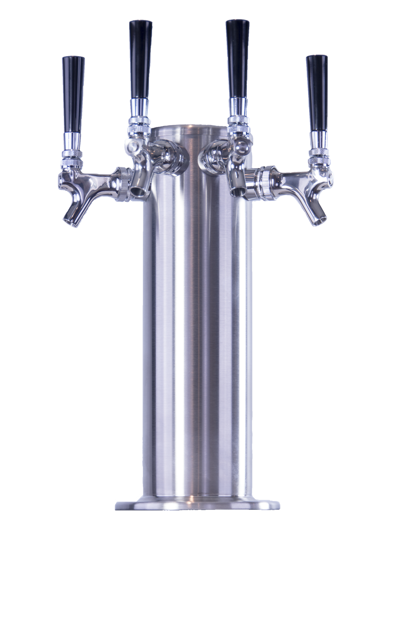 4 Stainless Steel Beer Tower W 304 S S Faucets And Shanks Ultra Flow