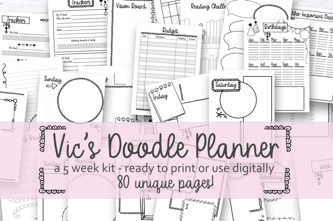 Weekly Journal Printable Planner Insert, Planner Refill, Weekly Agenda,  Weekly Planner, Dot Grid Journal, Journal Template 