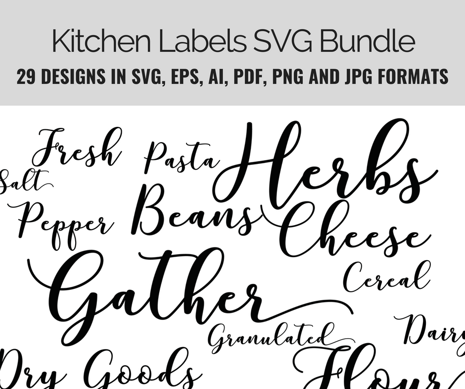 Download Kitchen Labels Basics Bundle SVG digital graphic set - EPS ...