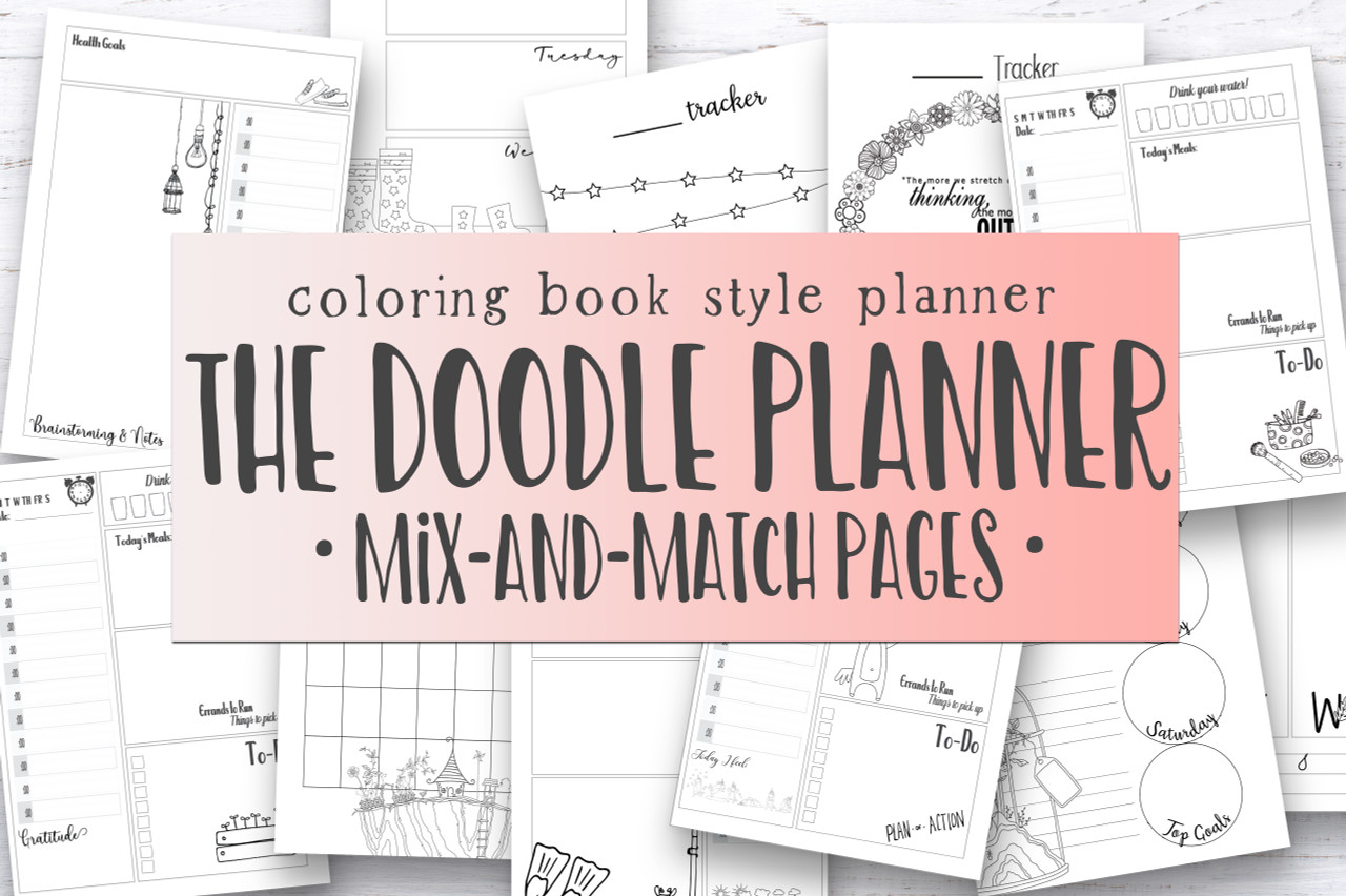 Doodle Bullet Journal Coloring Pages
