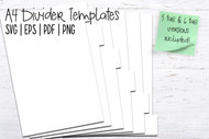 A4 Divider Template - Digital Divider Template- Print & Cut set of 201 mm x 297 mm divider tabs - blank divider template in svg, pdf, eps