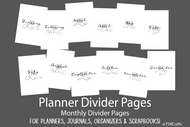 Month Divider Pages - Simple - printable pages + tabs for your planner or bujo