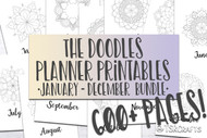 Printable Planner Inserts - The Doodle Journal Series - The January - December Bundle