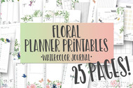 Printable Floral Watercolor Planner (#1) Inserts & Digital Planner Set