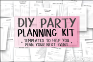 DIY Party Planning Kit, Party/event planning printable planner inserts