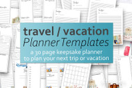 Keepsake Printable Travel / Vacation Planner - Planner Inserts to print or use in digital planner app - digital travel planner kit