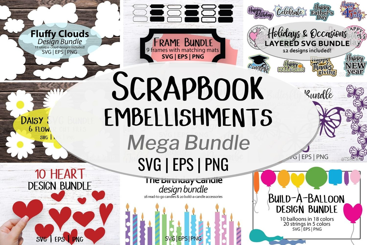 Scrapbook Embellishments - 9 in 1 paper cut mega bundle
