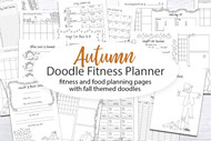 Autumn Doodles Fitness Planner Printables - Autumn Doodle Planner vol 4
