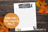 Printable Halloween Maze - 1 one page maze printable with a Halloween theme - Halloween activity page for kids