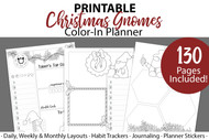 Christmas Gnomes Holiday Doodle Planner Kit  - Printable planner inserts / digital planner bulletjournal bundle