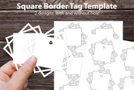 Square Hang Tag Template with border - Square Tags