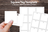 Square Hang Tag Template - 2" Square Tags template