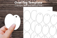 Oval Hang Tag Template - 2" x 3" Oval Round Tag template