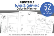 Winter Gnomes Digital Planner Kit - Printable planner inserts / digital life planner printables bulletjournal bundle
